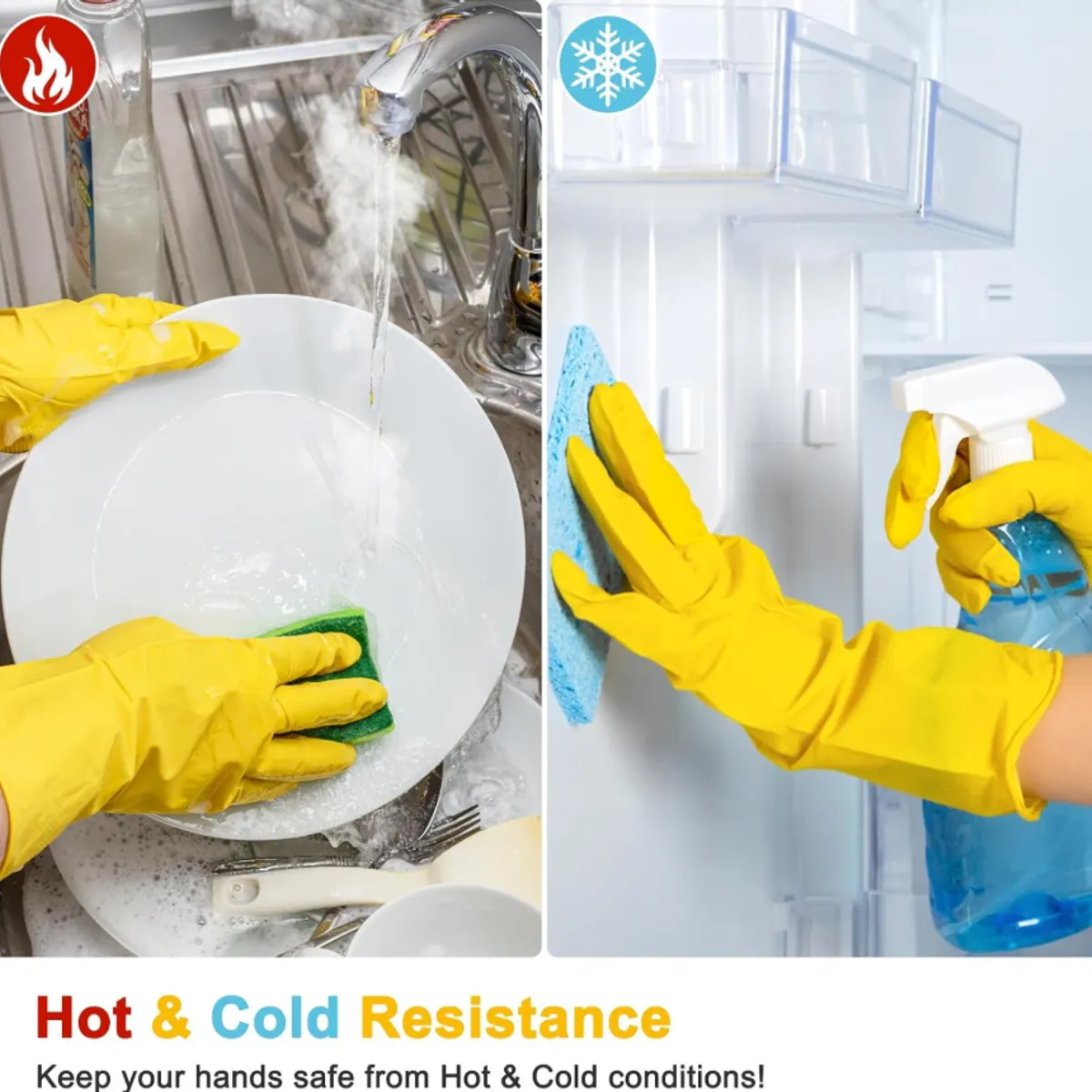 GENERICO - 1 Par De Guantes De Látex Multiusos Para Limpieza Hogar-M