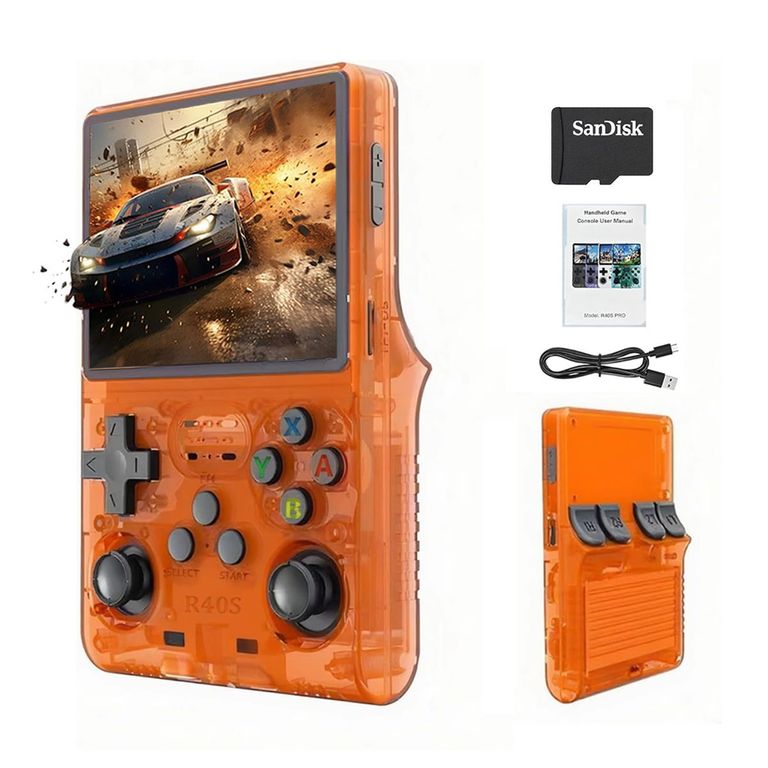 PUREPOWER Consola de Videojuegos Retro Portátil Diseño Compacto 30 Emuladores Pantalla IPS 3.5" 128GB