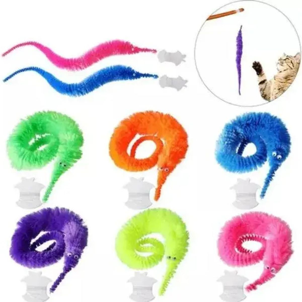 GENERICO - 6 Pcs Gusano Mágico Muñeco Trepador Twisty Worm Magia Trucos