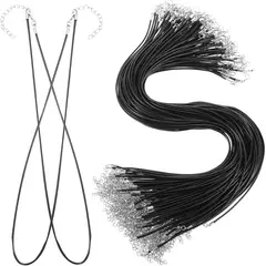 KUANGYE - Pack 100 Collares Negros De Cuero Sintetico