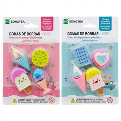 GENERICO - Goma de Borrar Helado Coleccionable - 12 paquetes por caja