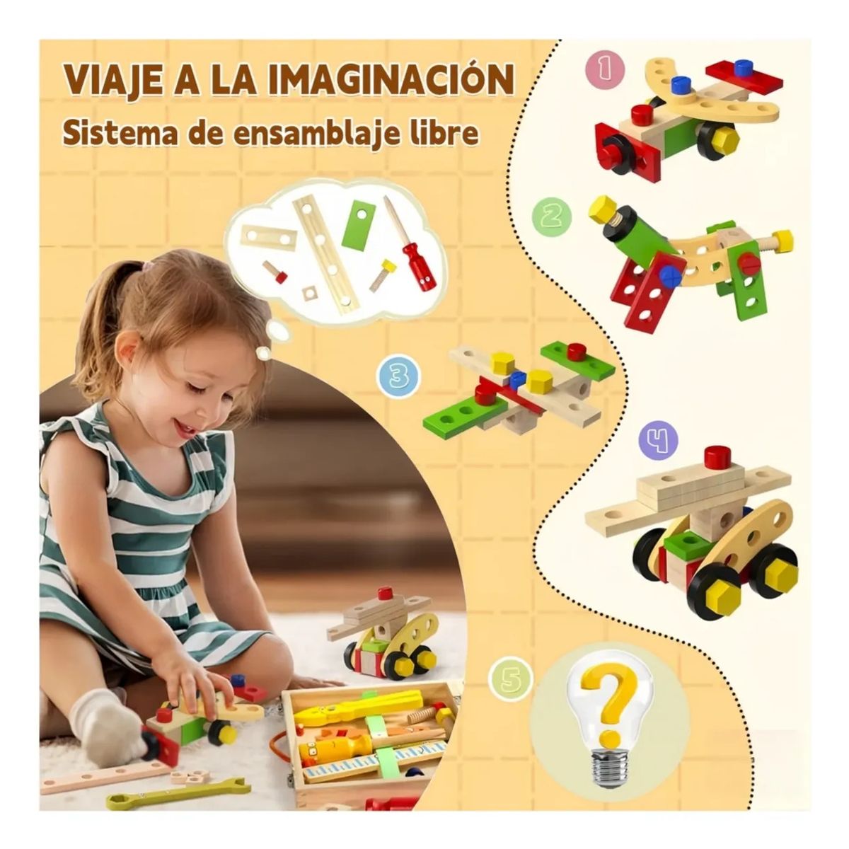 VIDA BUENAS - Caja Herramientas Madera Montessori Niños Vida Buenas 2047