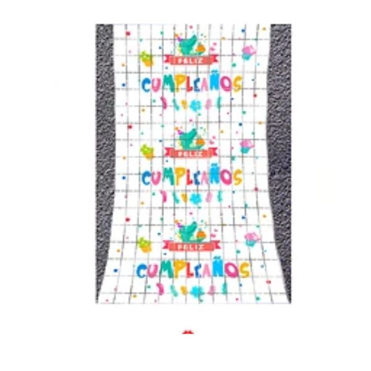 GENERICO - Cortina de Dinosaurio Feliz Cumpleaños blanca 100x200cm