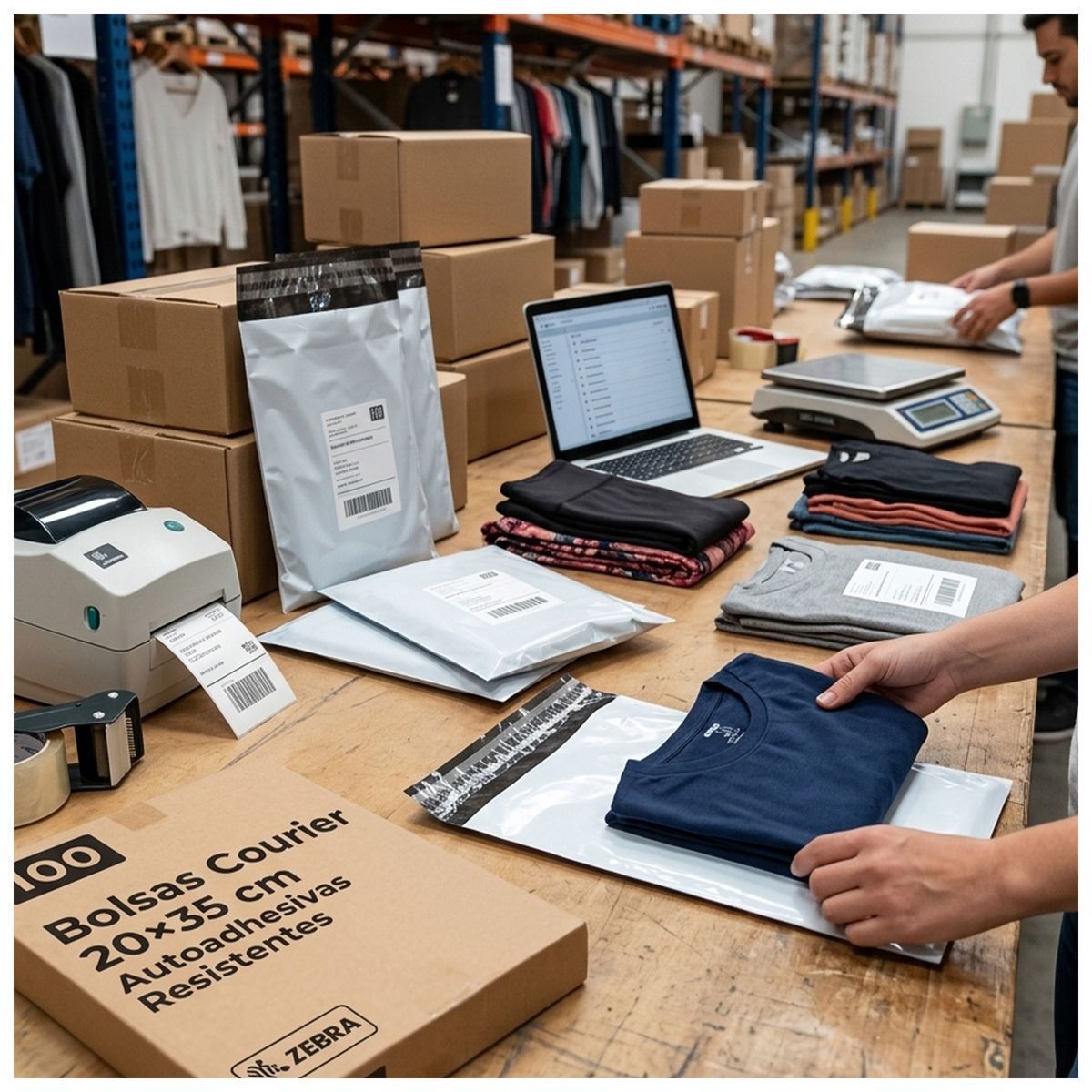 MALIK - 500 Bolsas Courier 20x35 cm Autoadhesivas Resistentes