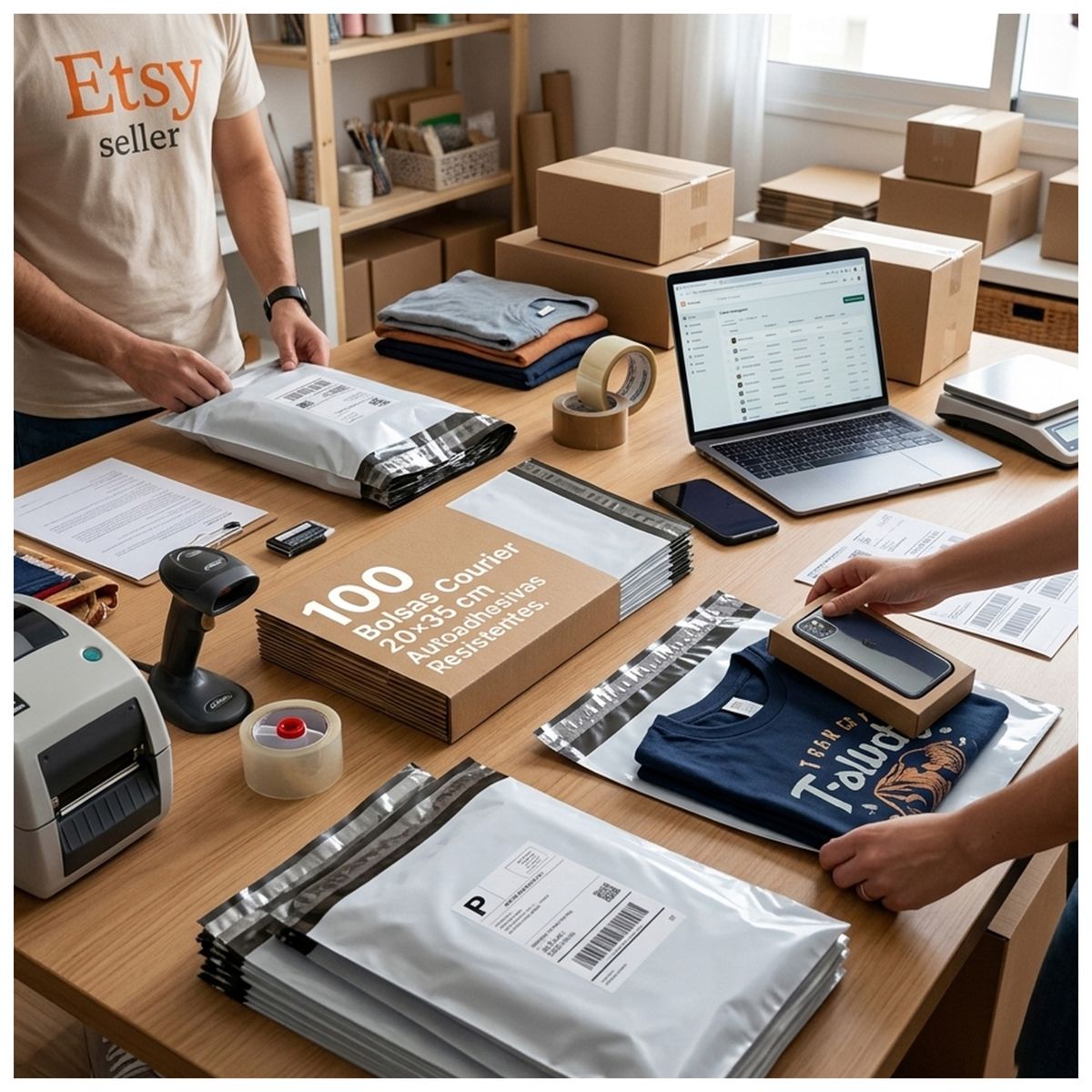 MALIK - Bolsas de Seguridad Courier 20x35 cm Pack 1000 Uni