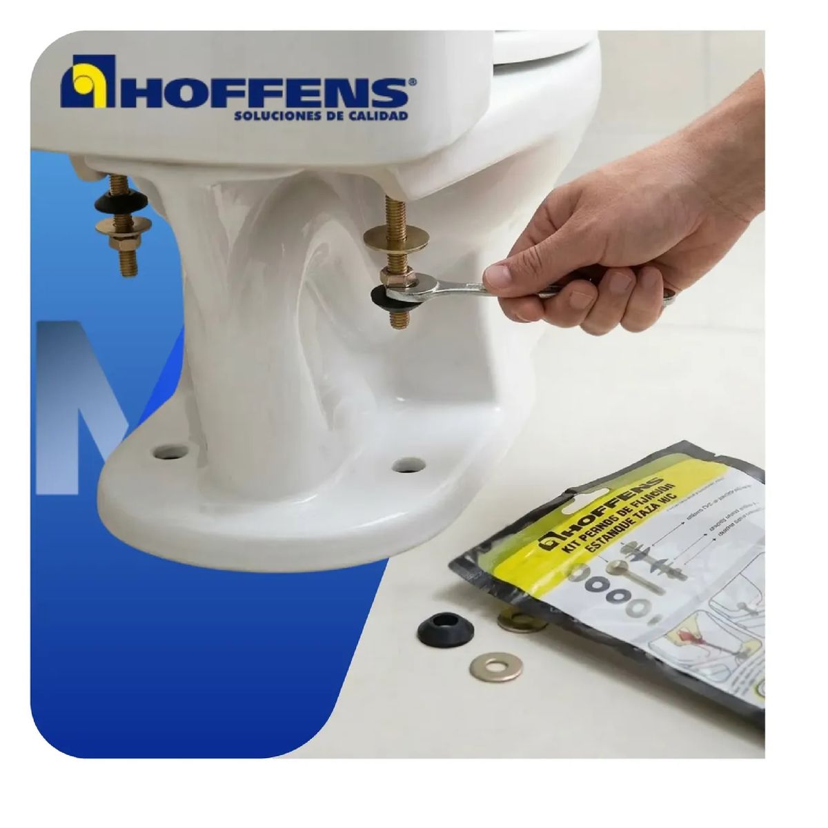 HOFFENS - Kit Pernos Fijacion Estanque Wc Acero Zincado 2 Piezas