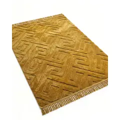 GENERICO - ALFOMBRA JACQUARD 150 X 200 DECORATIVA COLOR MOSTAZA