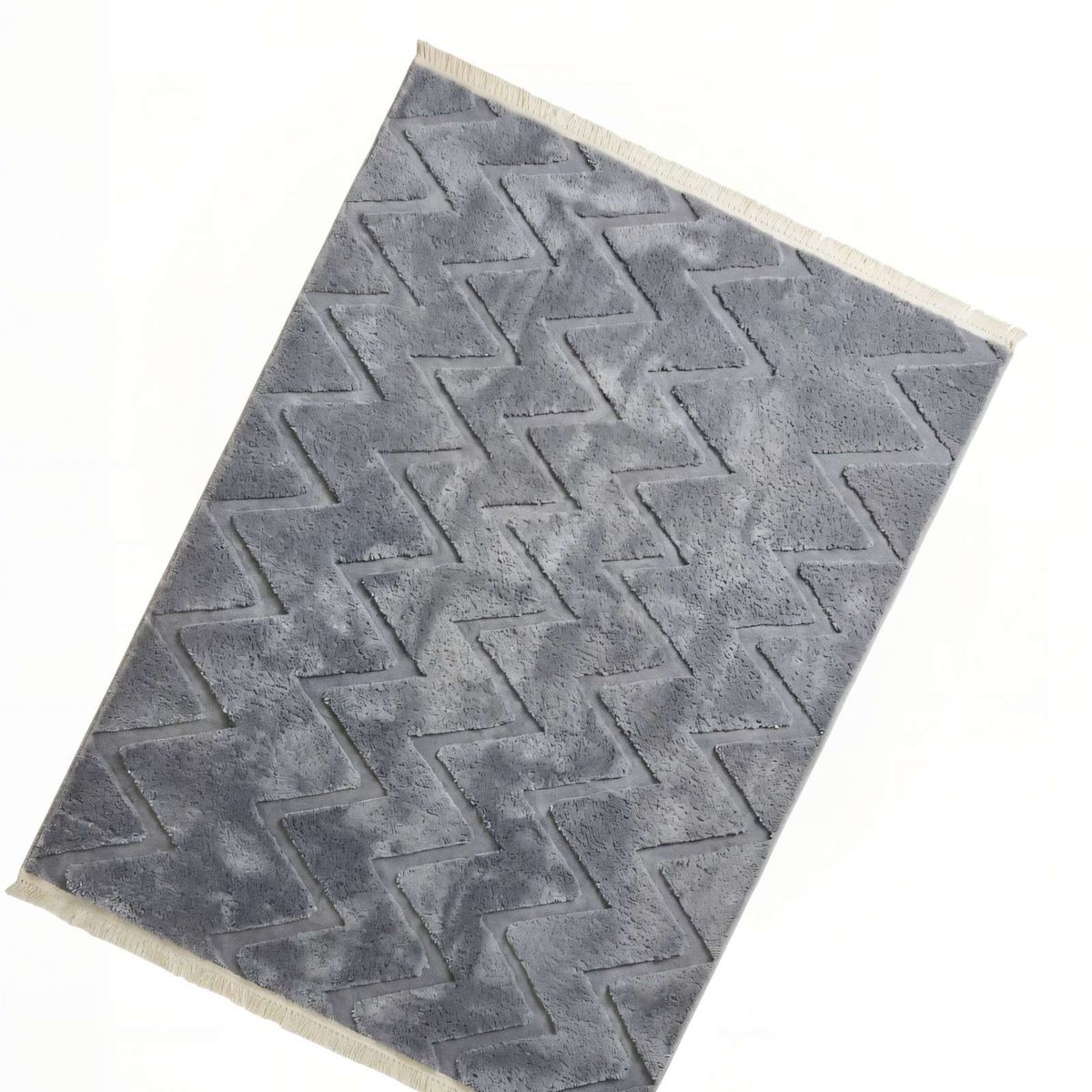 GENERICO - ALFOMBRA JACQUARD 180 X 200 DECORATIVA COLOR GRIS 2