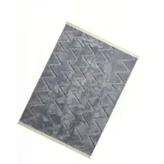 GENERICO - ALFOMBRA JACQUARD 180 X 200 DECORATIVA COLOR GRIS 2