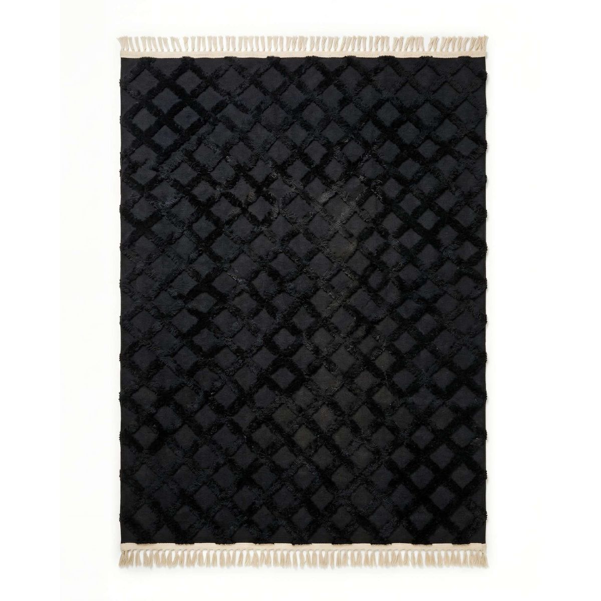 GENERICO - ALFOMBRA JACQUARD 200 X 240  DECORATIVA COLOR NEGRO 3
