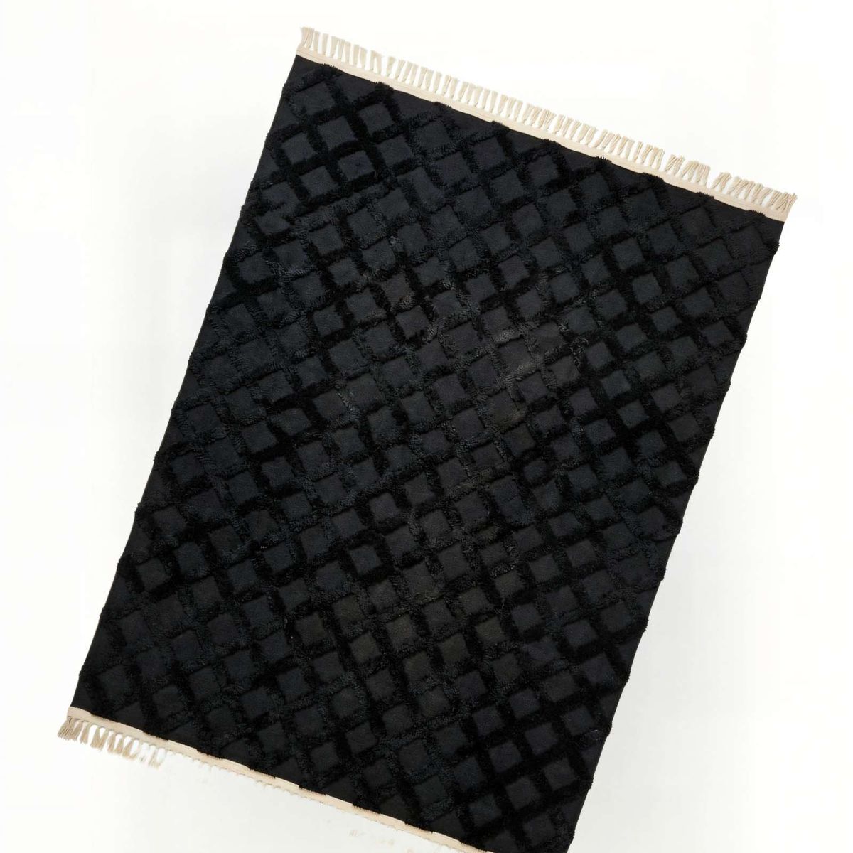 GENERICO - ALFOMBRA JACQUARD 200 X 240  DECORATIVA COLOR NEGRO 3