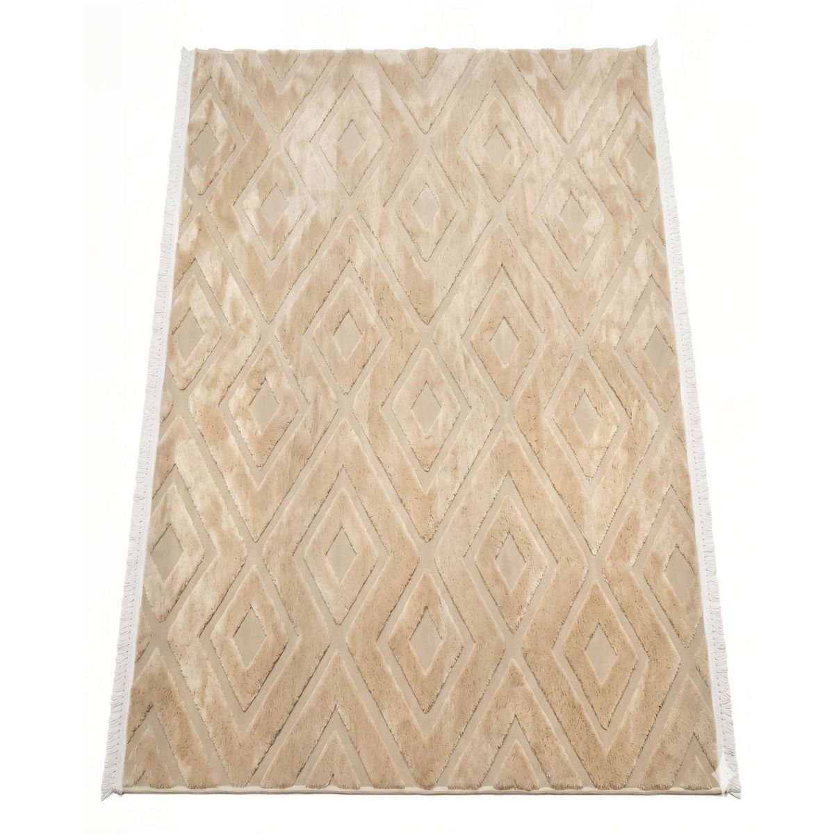 GENERICO - ALFOMBRA 180 X 200 DECORATIVA PREMIUM JACQUARDCOLOR BEIGE 3