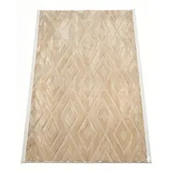 GENERICO - ALFOMBRA 180 X 200 DECORATIVA PREMIUM JACQUARDCOLOR BEIGE 3