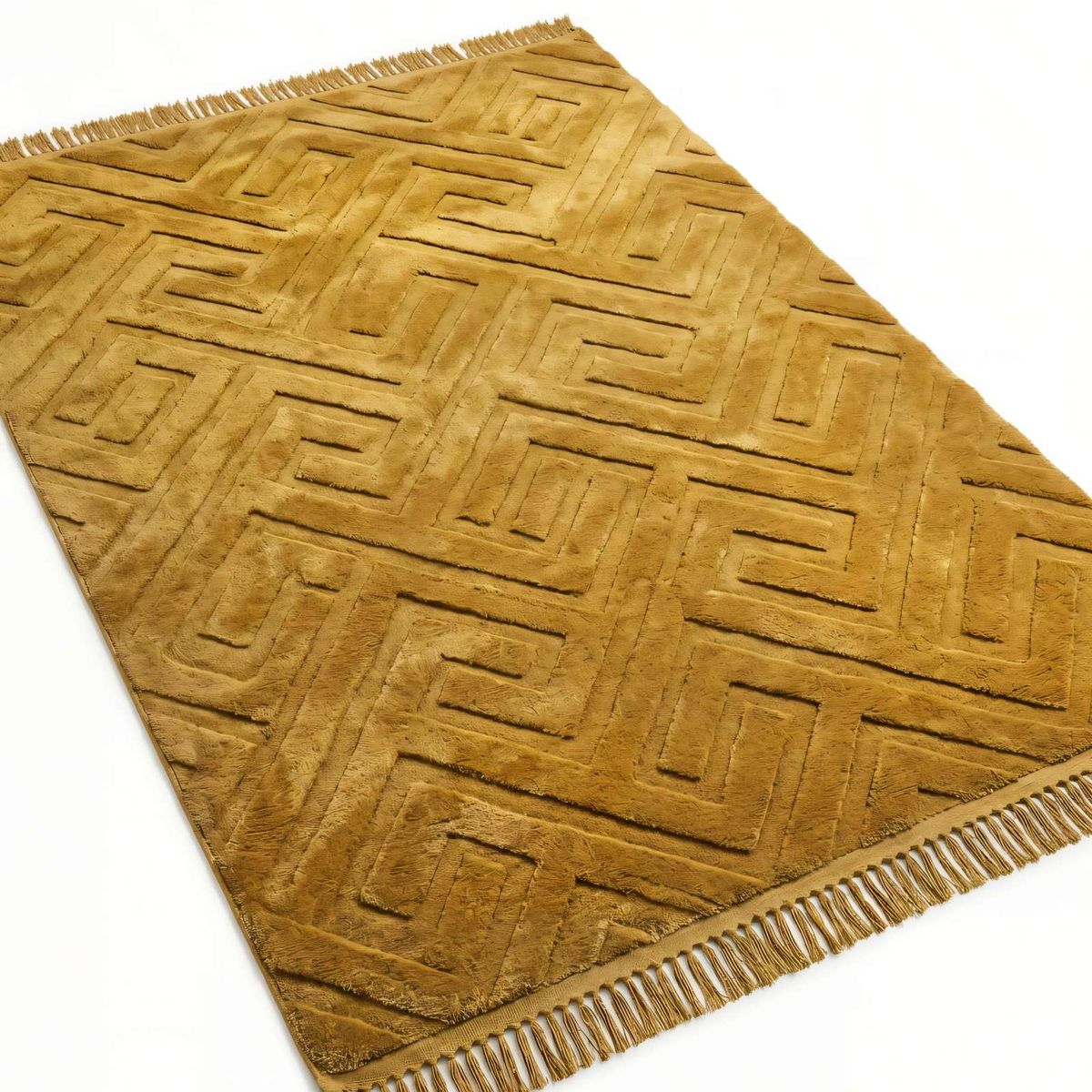 GENERICO - ALFOMBRA 180 X 200 DECORATIVA PREMIUM JACQUARDCOLOR MOSTAZA