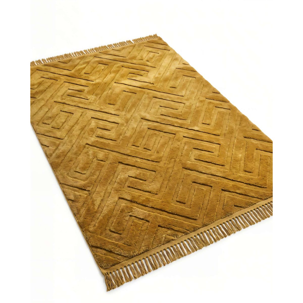 GENERICO - ALFOMBRA 180 X 200 DECORATIVA PREMIUM JACQUARDCOLOR MOSTAZA