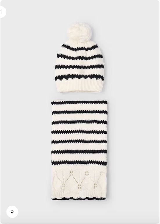 Conj. Gorro bufanda rayas Blanco 4 ANOS