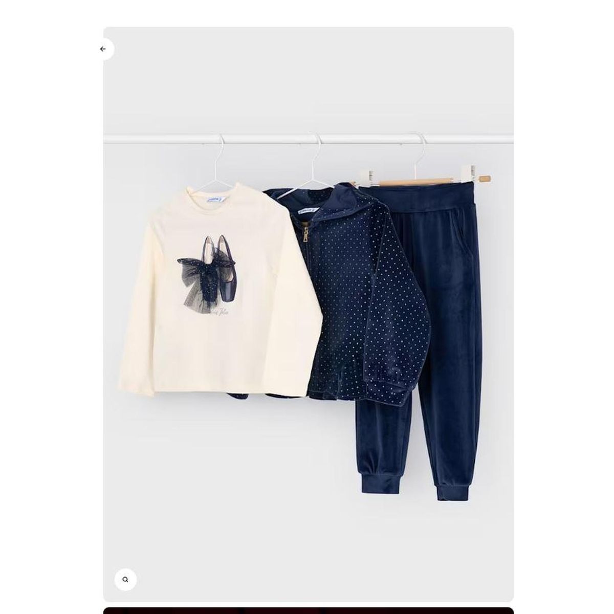 MAYORAL - Conjunto español, Chandal, camiseta y pantalon largo diseño zapatito con cintas