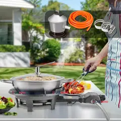 LINE - Cocina Fogón A Gas1 Plato Cocinilla Camping + kit Instalación