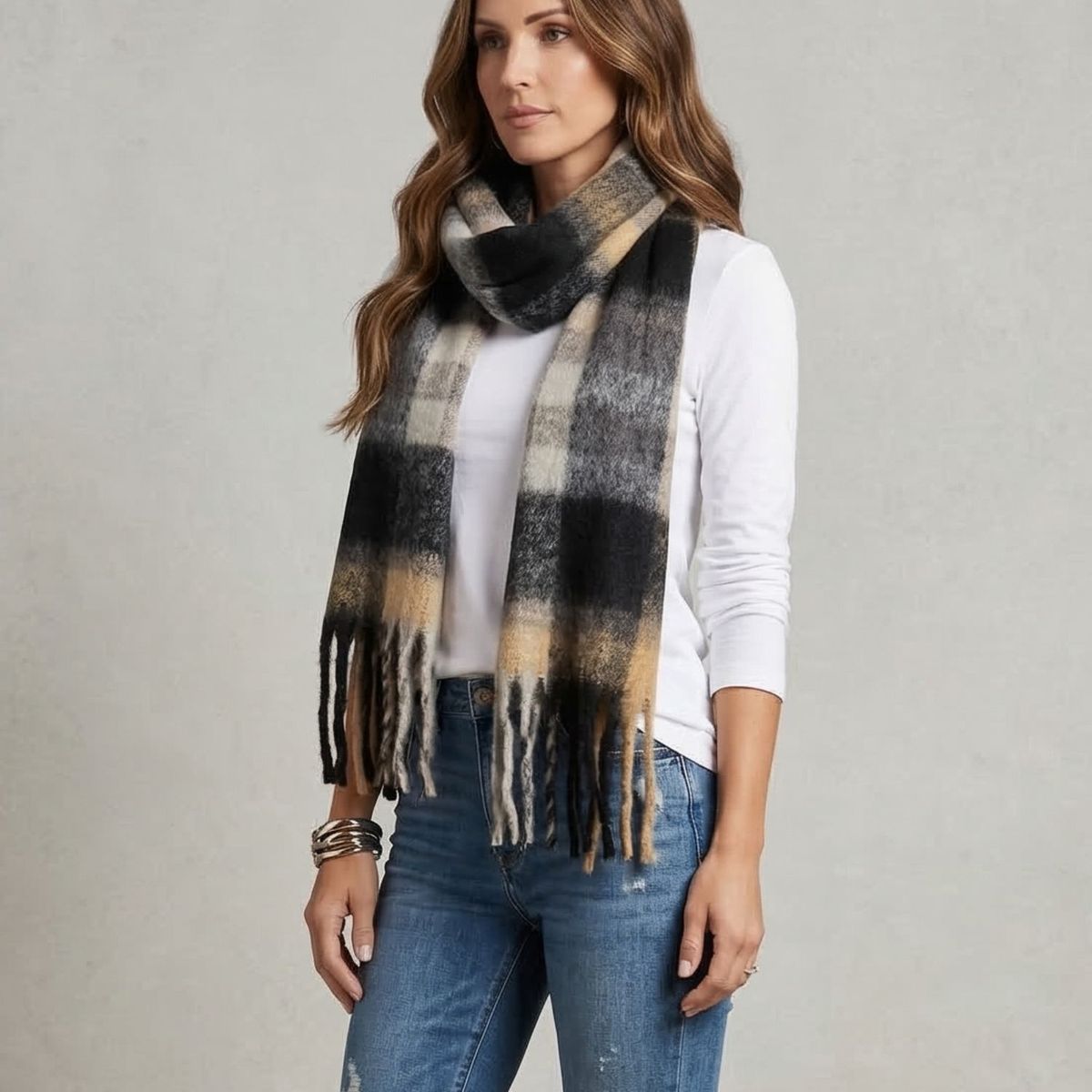 ANONIMASTORE - Bufanda Alpaca Escocesa