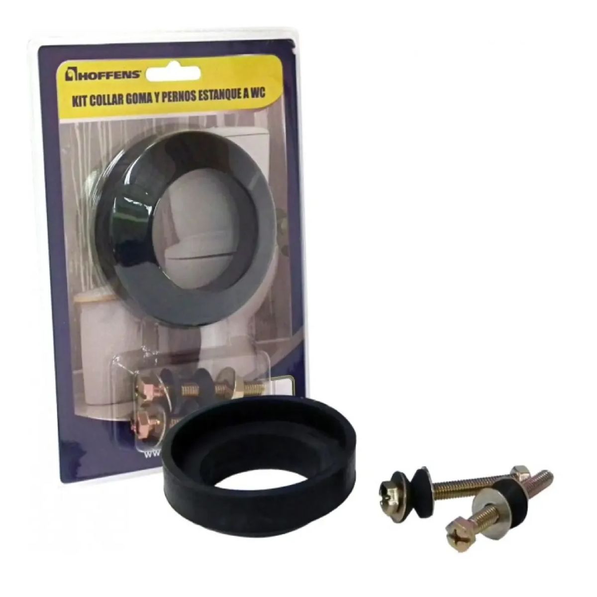 HOFFENS - Kit Reparación Wc Estanque A Taza Goma Esponja + Pernos Zinc