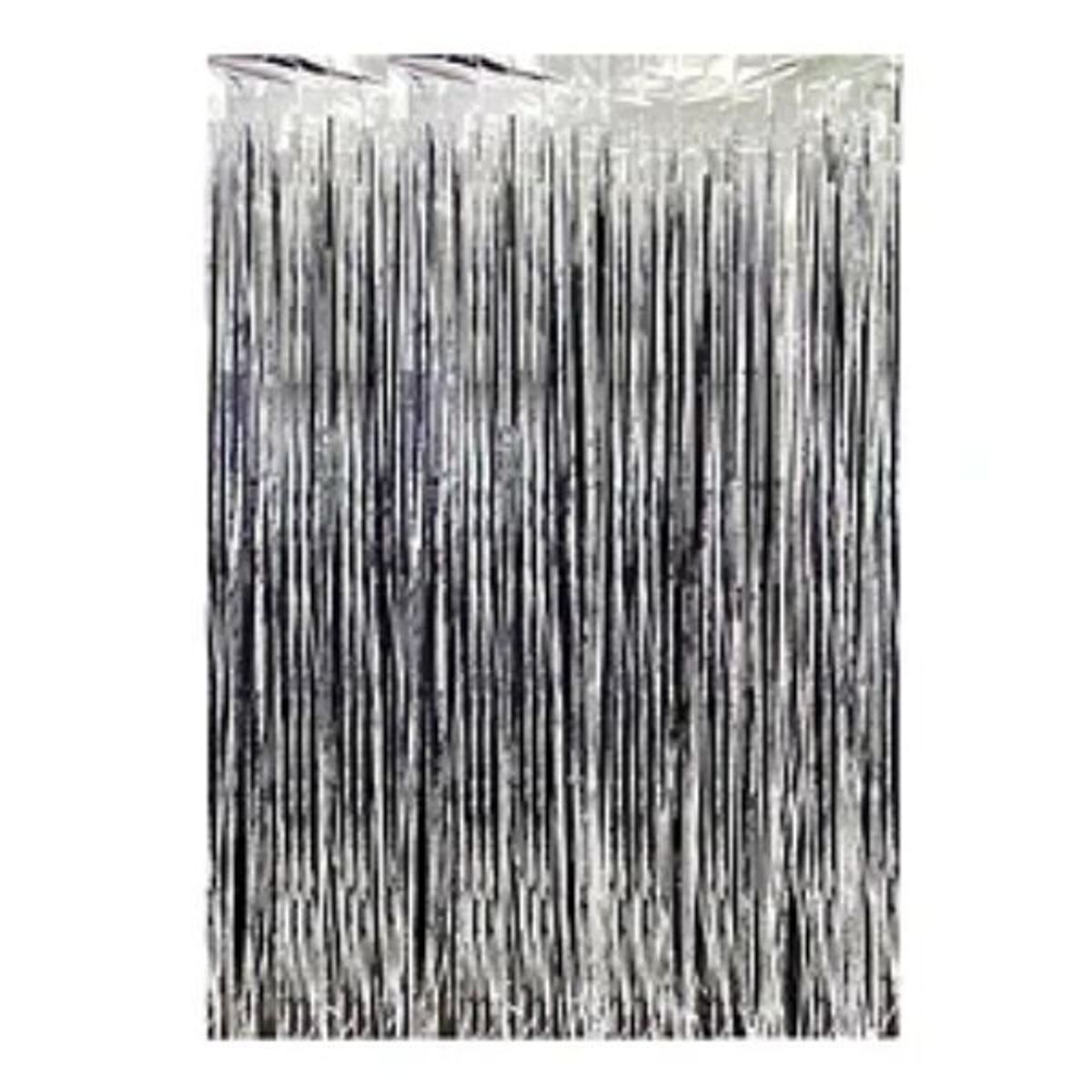 GENERICO - Cortina cotillon plateada 100x300cm