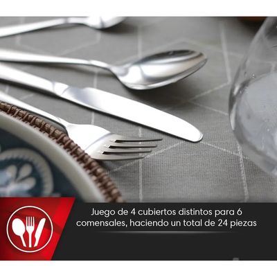 Imagen 2 del producto Juego De Cubiertos Cuchilleria 24 Piezas Acero Inox