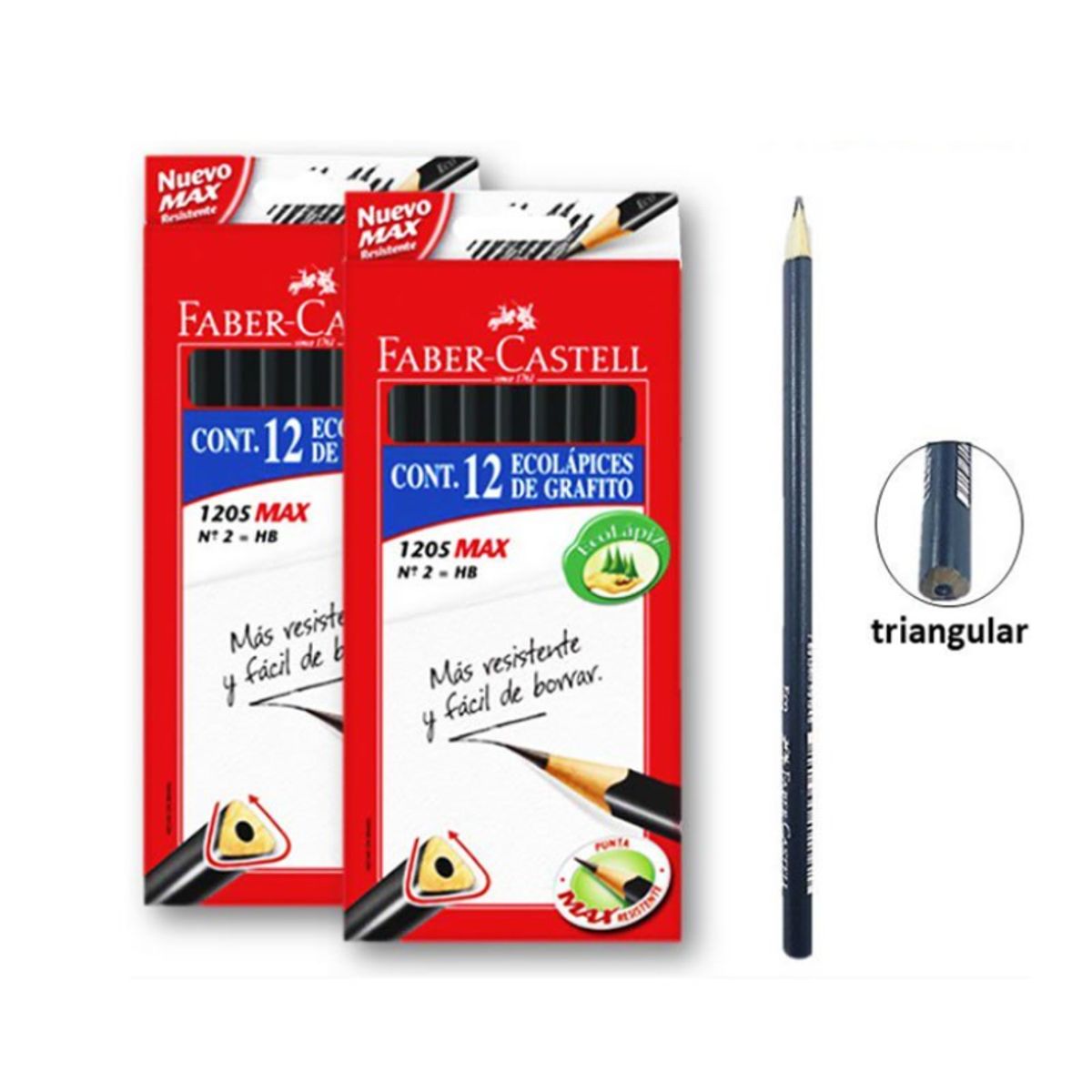 FABER-CASTELL - Lápiz grafito Eco triangular 12 und HB N° 2 FABER CASTELL