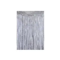 GENERICO - Cortina cotillon plateada 100x200cm