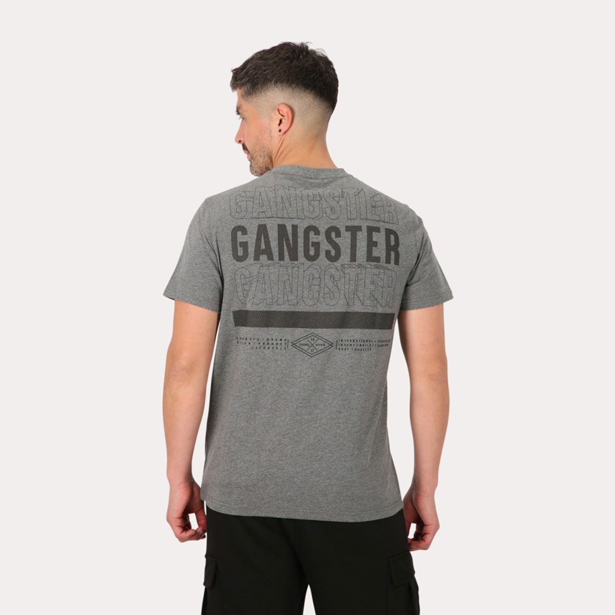 GANGSTER - Polera Mc Básica  Arpoa Gris Gangster