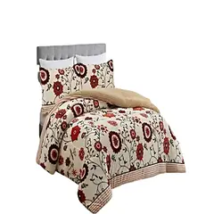 GENERICO - SET COBERTOR DE INVIERNO PLUSH 1.5 PLAZA 180X200CM CAFÉ