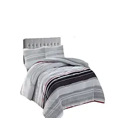 GENERICO - SET COBERTOR DE INVIERNO PLUSH 1.5 PLAZA 180X200CM GRIS CLARO 2