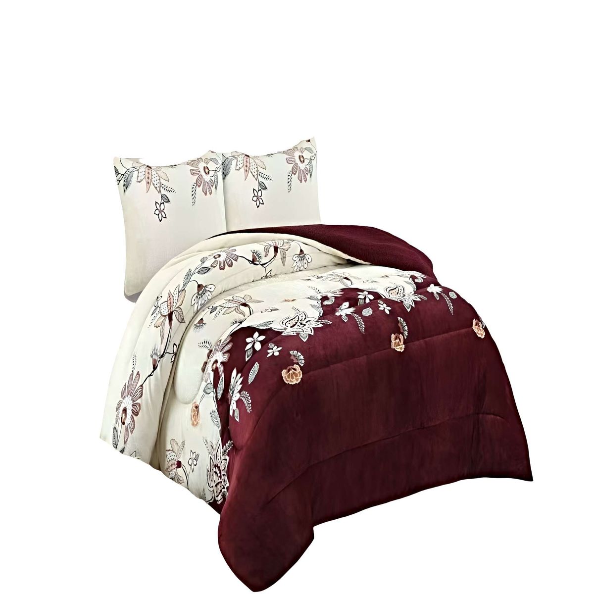 GENERICO - SET COBERTOR DE INVIERNO PLUSH 1.5 PLAZA 180X200CM P06