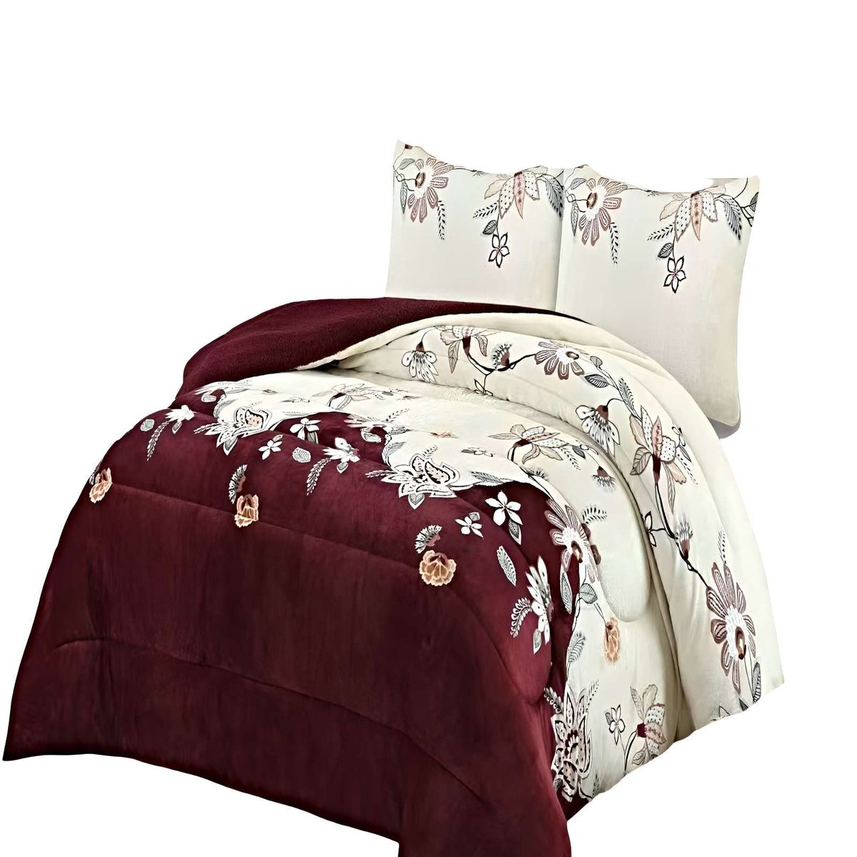 GENERICO - SET COBERTOR DE INVIERNO PLUSH 1.5 PLAZA 180X200CM P06