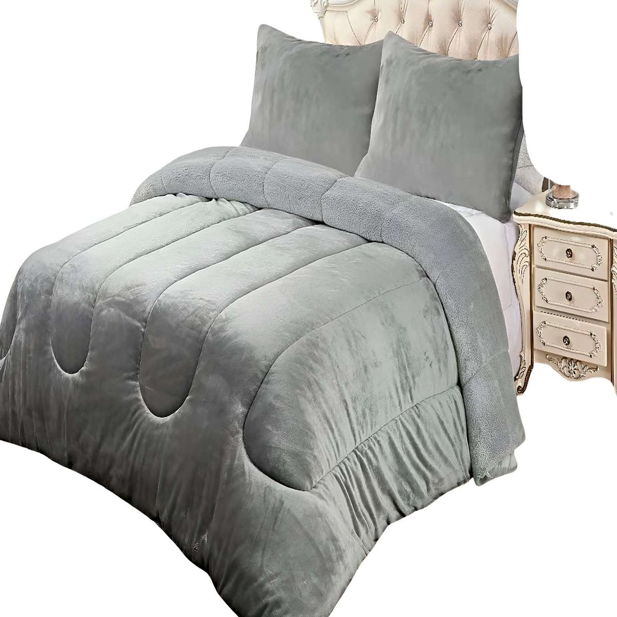 GENERICO - SET COBERTOR DE INVIERNO PLUSH 1.5 PLAZA 180X200CM P18