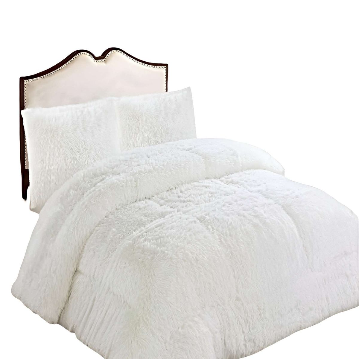 GENERICO - SET COBERTOR DE INVIERNO PELUDO 2 PLAZAS 230X250CM CLANCO