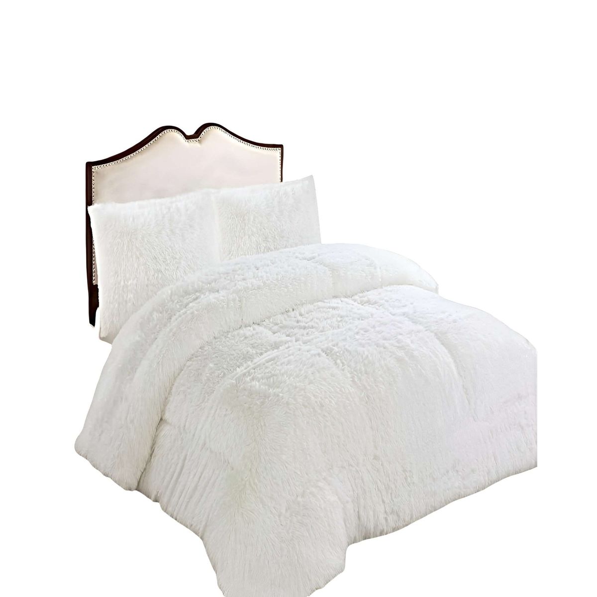 GENERICO - SET COBERTOR DE INVIERNO PELUDO 2 PLAZAS 230X250CM CLANCO