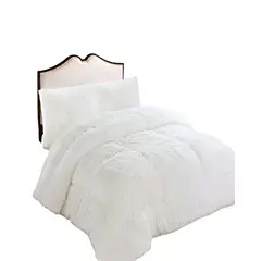 GENERICO - SET COBERTOR DE INVIERNO PELUDO 2 PLAZAS 230X250CM CLANCO