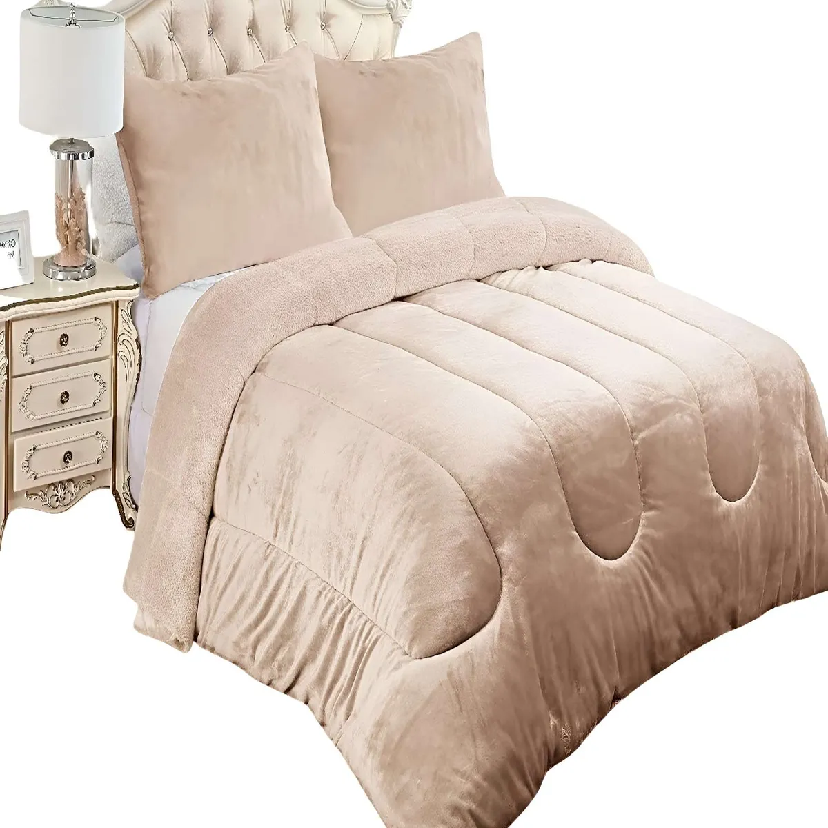 GENERICO - SET COBERTOR DE INVIERNO PLUSH 2 PLAZAS 230X250CM P14