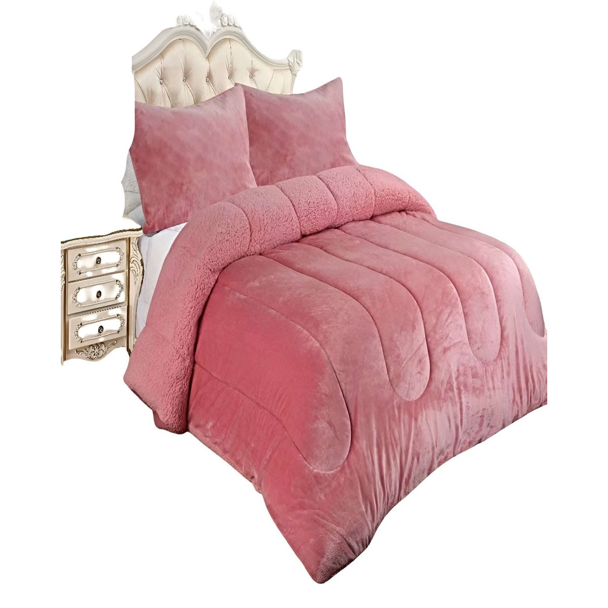 GENERICO - SET COBERTOR DE INVIERNO PLUSH 2 PLAZAS 230X250CM P12