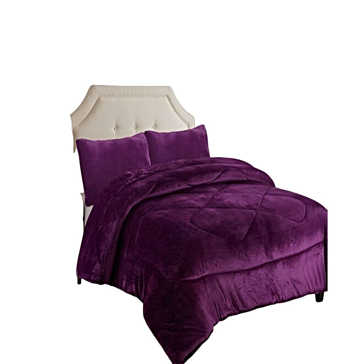 GENERICO - SET COBERTOR DE INVIERNO PLUSH KING 250X270CM MORADO