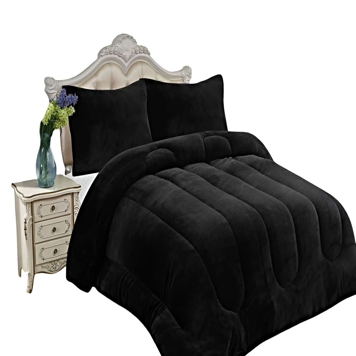 GENERICO - SET COBERTOR DE INVIERNO PLUSH KING 250X270CM P1