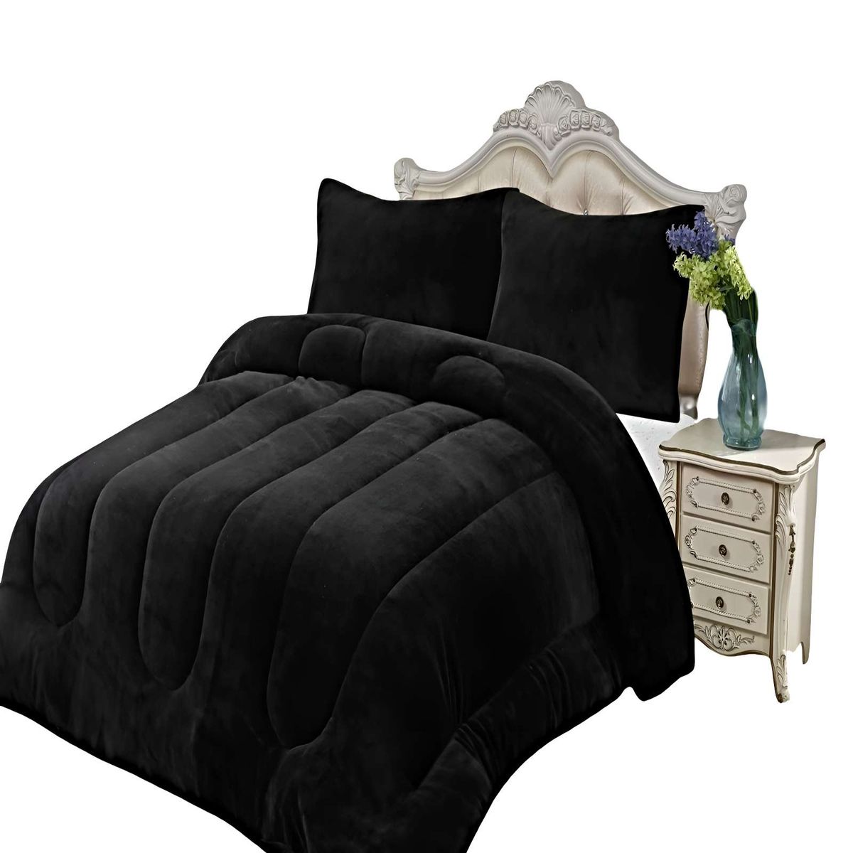 GENERICO - SET COBERTOR DE INVIERNO PLUSH KING 250X270CM P1