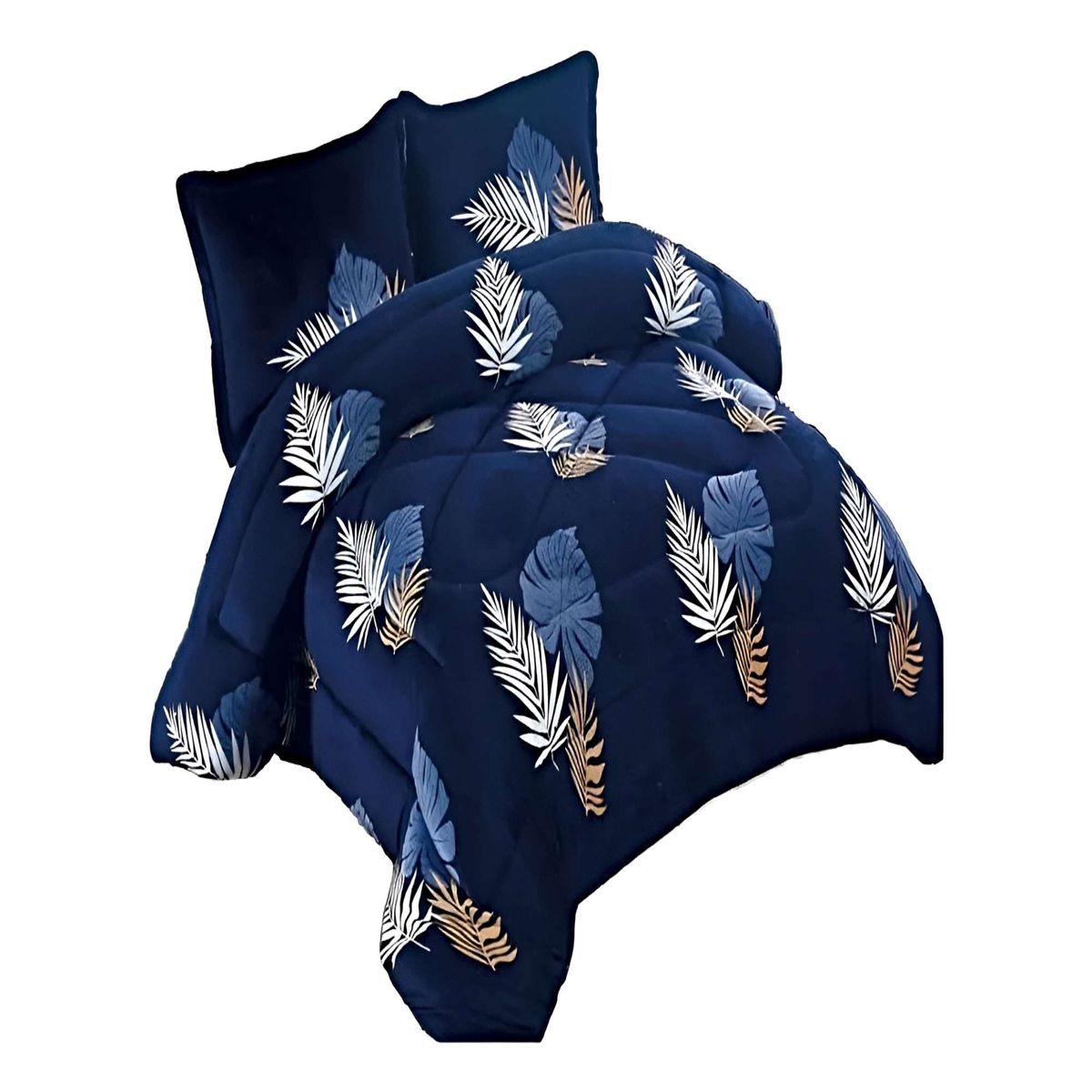 GENERICO - PACK COBERTOR DE INVIERNO 1.5 PLAZA 180X200CM AZUL MARINO