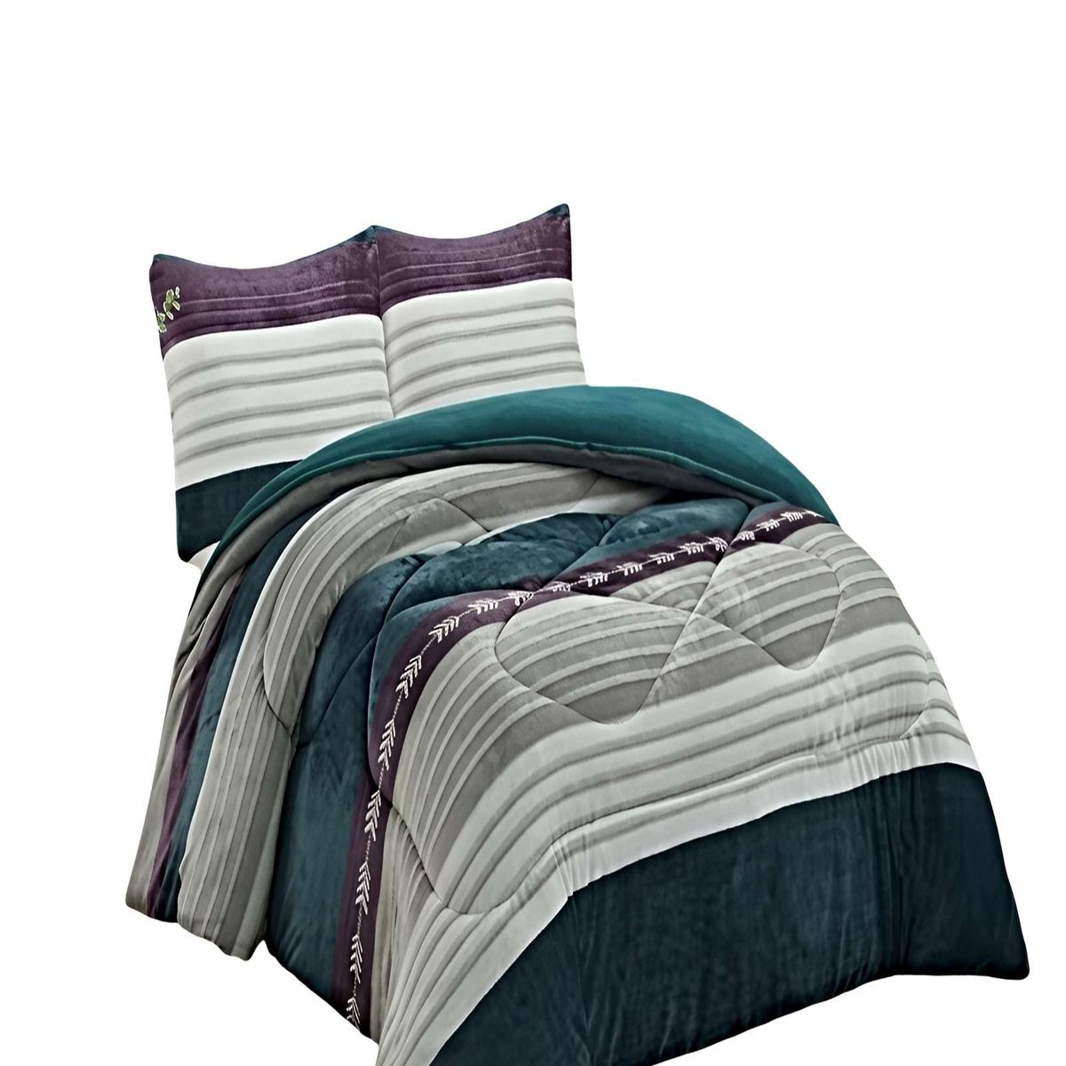 GENERICO - PACK COBERTOR DE INVIERNO PLUSH 1.5 PLAZA 180X200CM MULTICOLOR 1