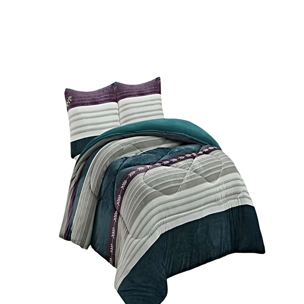 GENERICO - PACK COBERTOR DE INVIERNO PLUSH 1.5 PLAZA 180X200CM MULTICOLOR 1