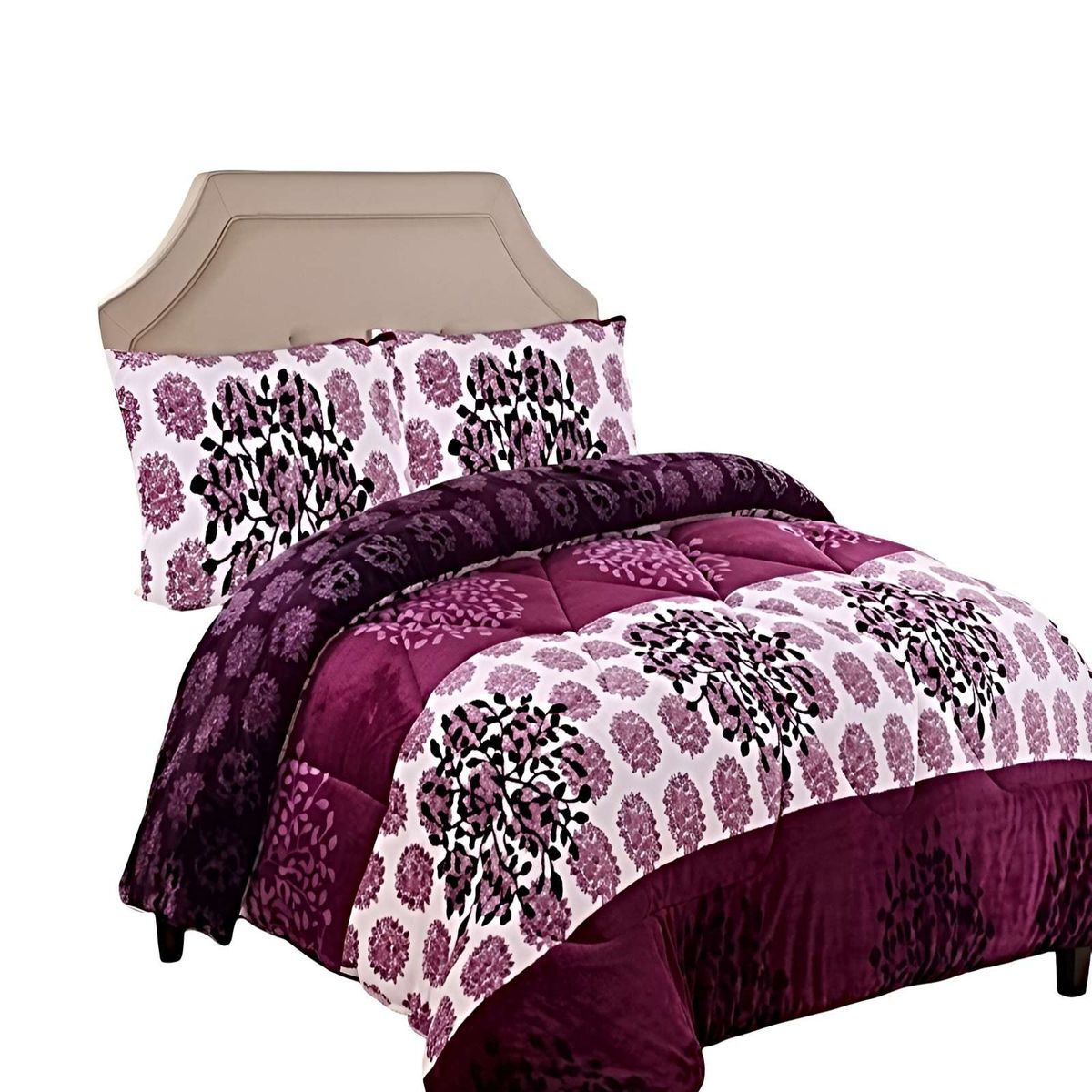 GENERICO - PACK COBERTOR DE INVIERNO PLUSH 1.5 PLAZA 180X200CM ROSA