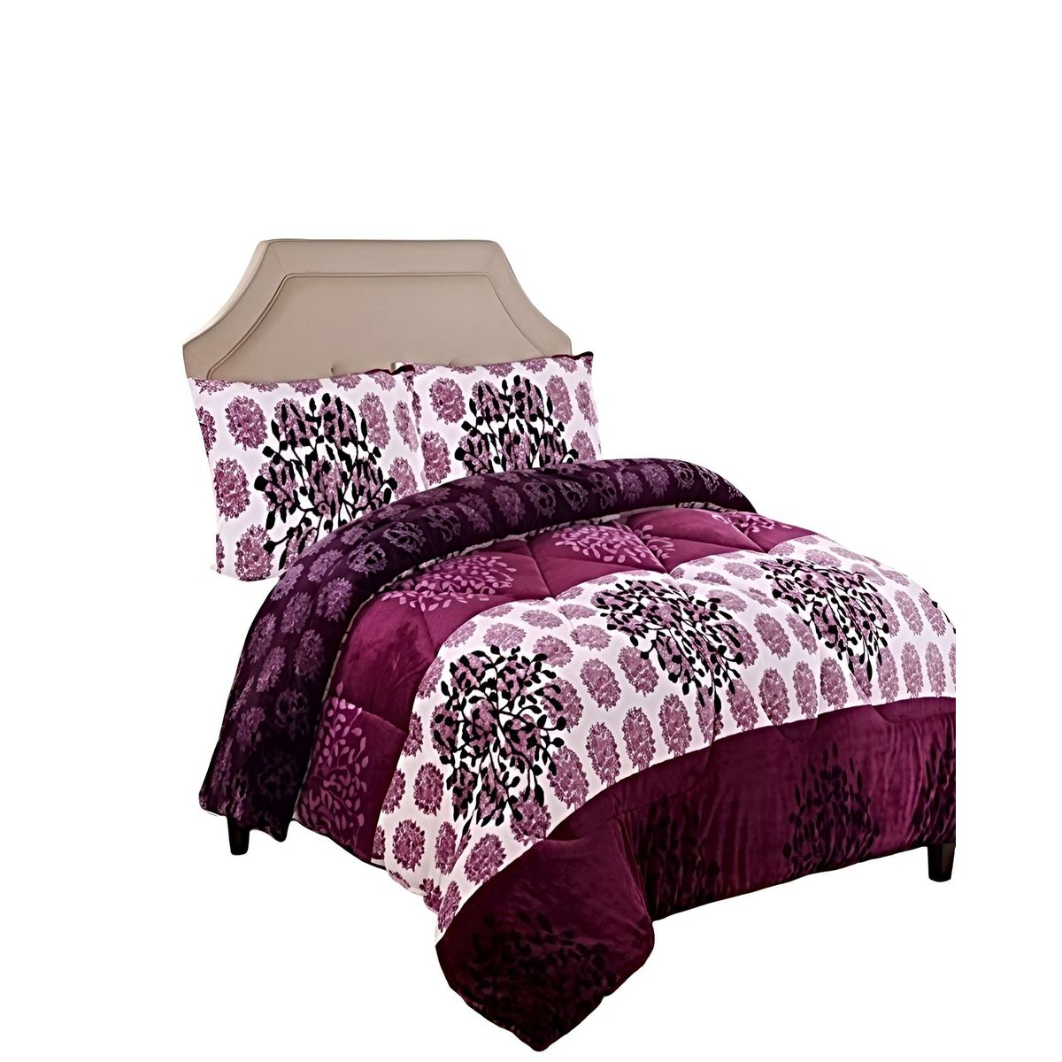 GENERICO - PACK COBERTOR DE INVIERNO PLUSH 1.5 PLAZA 180X200CM ROSA