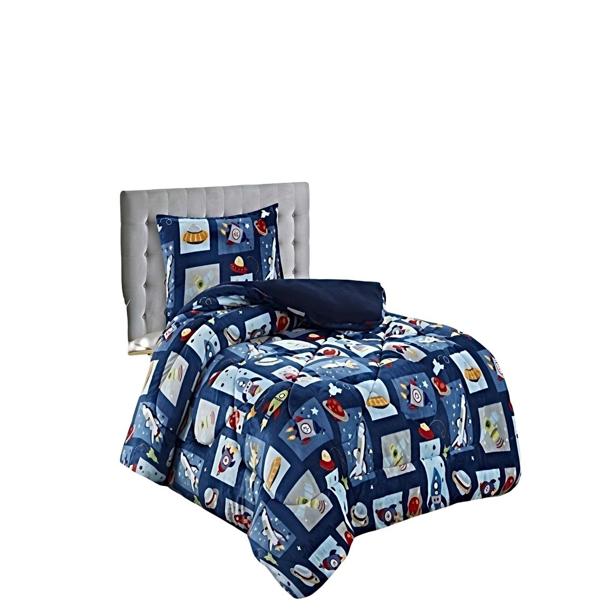 GENERICO - PACK COBERTOR DE INVIERNO PLUSH 1.5 PLAZA 180X200CM AZUL 2
