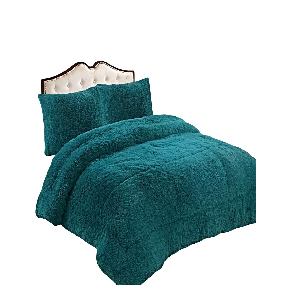 GENERICO - PACK COBERTOR DE INVIERNO PELUDO 2 PLAZAS 230X250CM TURQUESA