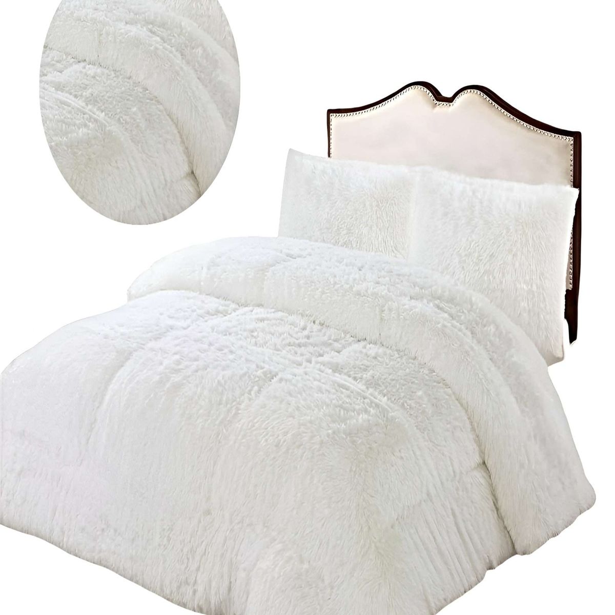 GENERICO - PACK COBERTOR DE INVIERNO PELUDO 2 PLAZAS 230X250CM CLANCO